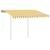 Copertină retractabilă automat, cu stâlpi, galben&alb 3,5x2,5 m GartenMobel Dekor