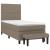 Pat box spring cu saltea, gri taupe, 90x190 cm, textil GartenMobel Dekor