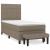 Pat box spring cu saltea, gri taupe, 90x190 cm, textil GartenMobel Dekor