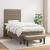 Pat box spring cu saltea, gri taupe, 80x200 cm, textil GartenMobel Dekor