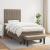 Pat box spring cu saltea, gri taupe, 90x190 cm, textil GartenMobel Dekor