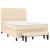 Pat box spring cu saltea, crem, 140x200 cm, textil GartenMobel Dekor