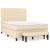 Pat box spring cu saltea, crem, 140x200 cm, textil GartenMobel Dekor