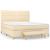 Pat box spring cu saltea, crem, 160x200 cm, material textil GartenMobel Dekor