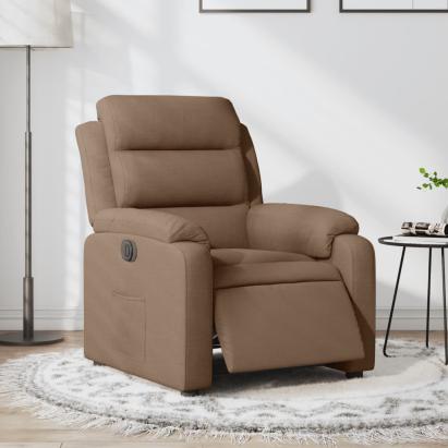 Fotoliu rabatabil electric, maro, material textil GartenMobel Dekor
