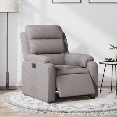 Fotoliu rabatabil electric, gri taupe, material textil GartenMobel Dekor