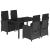 Set mobilier de grădină cu perne, 5 piese, negru, poliratan GartenMobel Dekor