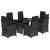 Set mobilier de grădină cu perne, 7 piese, negru, poliratan GartenMobel Dekor