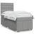 Pat box spring cu saltea, gri deschis, 90x190 cm, textil GartenMobel Dekor