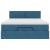 Cadru de pat otoman cu saltea Albastru închis 140x200cm catifea GartenMobel Dekor