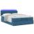Cadru de pat otoman cu saltea Albastru închis 140x200cm catifea GartenMobel Dekor