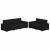 Set de canapele cu perne, 2 piese, negru, textil GartenMobel Dekor
