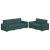 Set de canapele cu perne, 2 piese, verde închis, textil GartenMobel Dekor