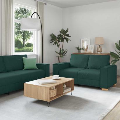 Set de canapele cu perne, 2 piese, verde închis, textil GartenMobel Dekor
