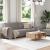 Set de canapea cu perne, 2 piese, gri taupe, material textil GartenMobel Dekor