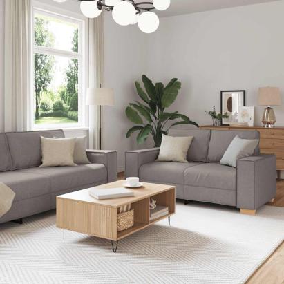 Set de canapea cu perne, 2 piese, gri taupe, material textil GartenMobel Dekor