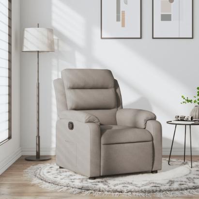 Fotoliu rabatabil, gri taupe, material textil GartenMobel Dekor
