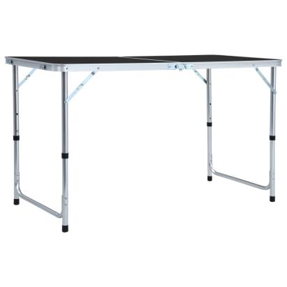 Masă de camping pliabilă, gri, 120 x 60 cm, aluminiu GartenMobel Dekor