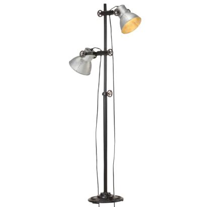 Lampă de podea cu 2 abajururi, argintiu, E27, fontă GartenMobel Dekor