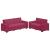 Set canapele cu perne, 2 piese, roșu vin, catifea GartenMobel Dekor