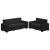 Set de canapele cu perne, 2 piese, negru, catifea GartenMobel Dekor
