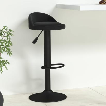 Scaun de bar, negru, catifea GartenMobel Dekor
