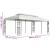 Pavilion cu acoperiș dublu, alb, 6x3 m, oțel GartenMobel Dekor