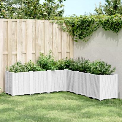Jardinieră de grădină, alb, 160x160x53 cm, PP GartenMobel Dekor