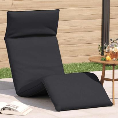 Șezlong pliabil negru 175x54x8,5 cm țesătură Oxford GartenMobel Dekor