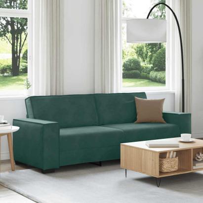 Canapea cu 3 locuri, verde închis, 180 cm, catifea GartenMobel Dekor