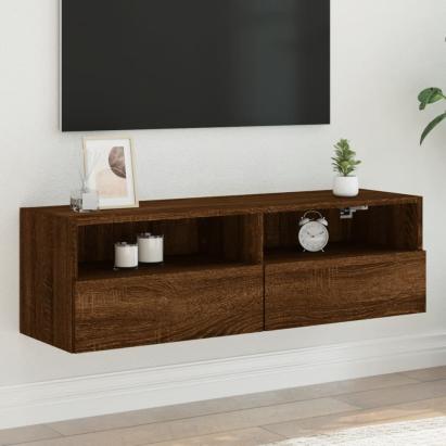 Comodă TV de perete, stejar maro, 100x30x30 cm lemn prelucrat GartenMobel Dekor