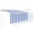 Copertină retractabilă automat cu stor, albastru&alb, 3,5x2,5 m   GartenMobel Dekor