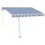 Copertină autonomă retractabilă automat albastru&alb 350x250 cm GartenMobel Dekor