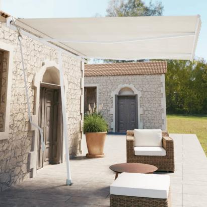 Copertină autonomă retractabilă automat, crem, 350x250 cm GartenMobel Dekor