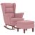 Scaun balansoar, picioare din lemn și taburet, roz, catifea GartenMobel Dekor