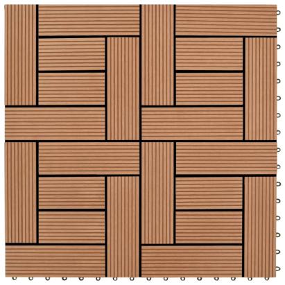 Plăci de pardoseală, 22 buc., maro, 30 x 30 cm, WPC, 2 mp GartenMobel Dekor