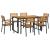 Set mobilier de grădină, 7 piese, lemn masiv de acacia și metal GartenMobel Dekor