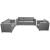 Set canapele, 3 piese, gri deschis, material textil  GartenMobel Dekor