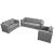 Set canapele, 3 piese, gri deschis, material textil  GartenMobel Dekor