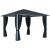 Pavilion cu perdele & șiruri lumini LED antracit 3x3 m aluminiu GartenMobel Dekor