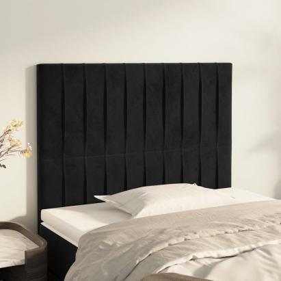 Tăblii de pat, 2 buc, negru, 80x5x78/88 cm, catifea GartenMobel Dekor