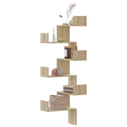 Raft colțar perete stejar sonoma 45x45x147 cm lemn prelucrat GartenMobel Dekor