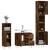Set mobilier de baie, 3 piese, stejar fumuriu, lemn prelucrat GartenMobel Dekor