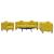 Set de canapele cu perne, 3 piese, galben, catifea GartenMobel Dekor