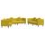 Set de canapele cu perne, 3 piese, galben, catifea GartenMobel Dekor