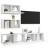 Set dulapuri TV, 4 piese, alb, lemn prelucrat GartenMobel Dekor