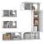 Set dulap TV, 6 piese, alb, lemn prelucrat GartenMobel Dekor