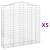 Coșuri gabion arcuite, 5 buc 200x50x200/220 cm, fier galvanizat GartenMobel Dekor