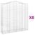 Coșuri gabion arcuite, 8 buc 200x50x200/220 cm, fier galvanizat GartenMobel Dekor