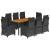 Set mobilier de grădină cu perne, 9 piese, negru, poliratan GartenMobel Dekor